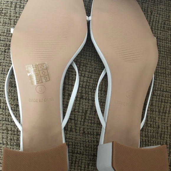 Nasty Gal Mule be back Strappy Block Heeled Mule White Size 7 - Picture 4 of 9